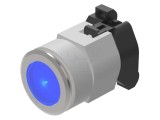 Comutator acţionat prin apăsare 30mm, albastră