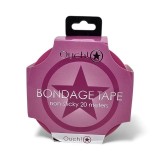 Bandă OUCH! Bondage Tape, pentru jocuri erotice BDSM, nelipicioasă, lungime 20 m, culoare roz