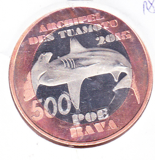 bnk mnd Toamotu Islands 500 poe rava 2015 unc fauna personalitati bimetal