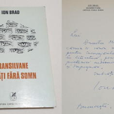 TRANSILVANE CETATI FARA SOMN Carte cu dedicatie & AUTOGRAF autor Ion Brad 1977