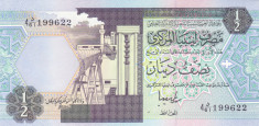 Bancnota Libia 1/2 Dinar (1991) - P58c UNC ( seria 4 ) foto
