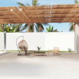 Copertina Laterala Retractabila Crem 220x1200 cm vidaXL. Paravan Gradina Balcon Terasa Protectie UV, Vant, Intimitate. Rulare Automata