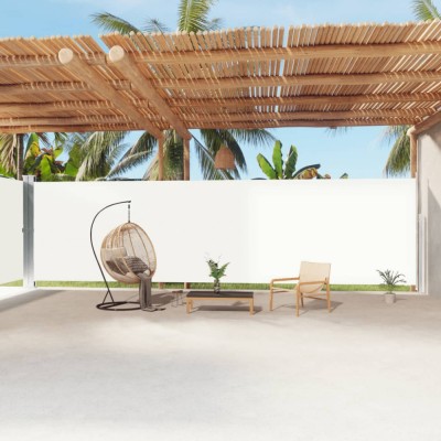 vidaXL Copertină laterală retractabilă, crem, 220x1200 cm 318085 foto
