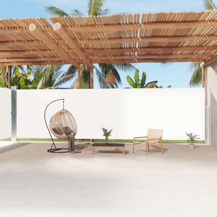 vidaXL Copertină laterală retractabilă, crem, 220x1200 cm 318085