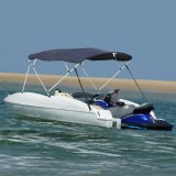 vidaXL Parasolar Bimini 4 arcuri pereți laterali 243x(230-244)x137 cm
