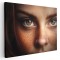 Tablou canvas portret femeie cu pistrui, maro, crem 1237 Tablou canvas pe panza CU RAMA 30x40 cm