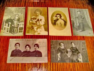A917-Lot 6 Foto vechi epoca personaje carti postale zona Ardeal. foto