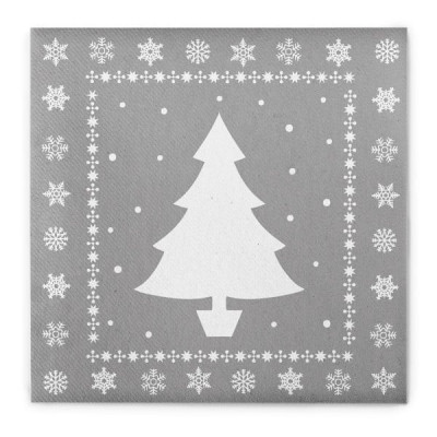 Servetele de masa festive Linclass pentru Craciun/Revelion - White Tree (argintiu) / 40 x 40 cm / 12 buc foto