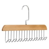 Umeraș din Lemn cu 5 C&acirc;rlige pentru Curele și Cravate 28x18.5cm, CMCLASS