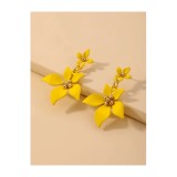 Cumpara ieftin Cercei nude forma de Floare, Galben - 22148