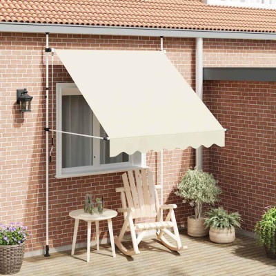 vidaXL Copertină retractabilă manual, crem, 200 cm 143694 foto