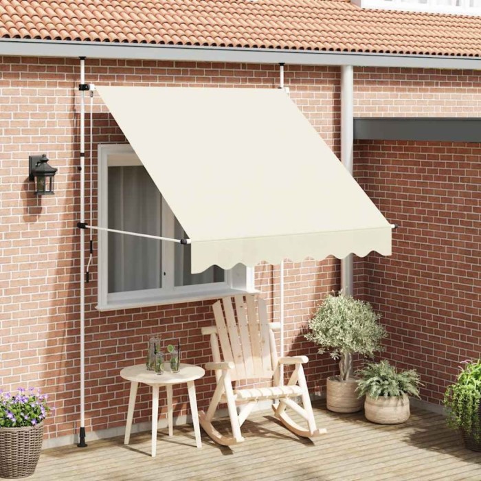 vidaXL Copertină retractabilă manual, crem, 200 cm 143694