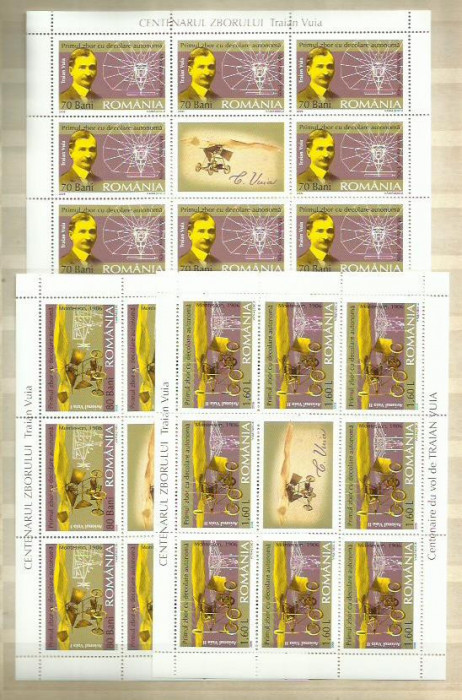 Romania MNH 2006 - Centenarul zborului Traian Vuia - LP 1712 a - minicoli