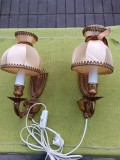 Doua aplice de perete vintage din bronz