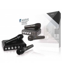 Mixer karaoke cu 2 microfoane negru Konig foto