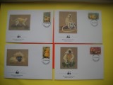HOPCT PLIC FDC S NR 318 SET 4 FDC -FAUNA- MAIMUTE 1984 BHUTAN -NECIRCULAT