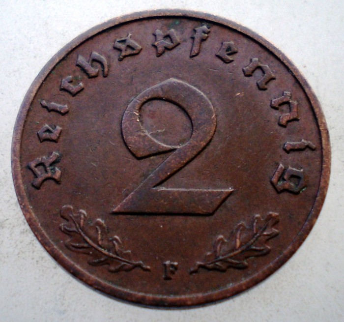 2.617 GERMANIA 2 REICHSPFENNIG 1938 F