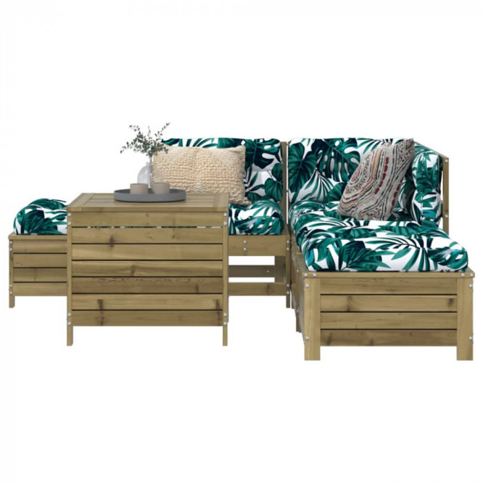 Set canapea de gradina, 6 piese, lemn de pin tratat GartenMobel Dekor