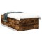 vidaXL Cadru de pat, stejar fumuriu, 75x190 cm, lemn prelucrat 3280983