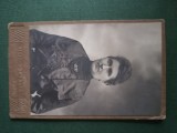 fotografie VISIT PORTRAIT -DISTINSA DOAMNA ,dimensiuni 11 cm x 6 cm, anii 1900