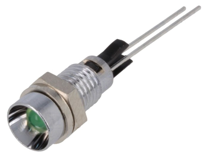 Lampă LED verde concavă &Oslash;6mm