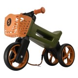 Bicicleta fara pedale cu cosulet pentru ghidon, 2 in 1, 18+ luni, pneuri si manere de cauciuc, 4 nivele de reglaj pe inaltime, Funny Wheels Rider Supe