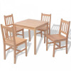 Set masă și scaune din lemn de pin, 5 piese, Set masa si scaune, 4 scaune, vidaXL