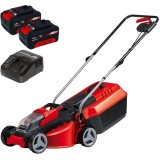 Einhell GE-CM 18/30 Li PXC + Twinpack + 4514095 - Masina de tuns iarba 30 cm 25 l + Set 2 acumulatori si incarcator Li-Ion 18 V 4 Ah