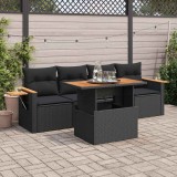 Gossi set mobilier de gradina cu perne, 5 piese,poliratan/lemn acacia