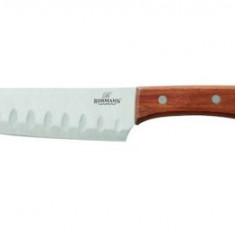 Cutit santoku cu lama din inox si maner din lemn Bohmann, 18cm