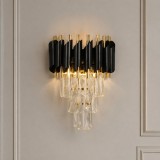 Cumpara ieftin Aplică Cristal 2xE14 max 40W negru/auriu - ERSTE