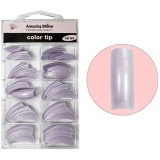 Cumpara ieftin Unghii false colorate, 100buc - Spray mov, nr.1 - 10, AMAZING SHINE