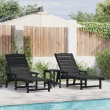 vidaXL Șezlonguri 2 piese Negru 162x53x98,5 cm HDPE