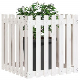 Jardiniera gradina design gard, alb, 70x70x70 cm lemn masiv pin GartenMobel Dekor, vidaXL