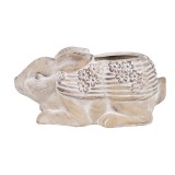 Cumpara ieftin Ghiveci flori piatra bej Iepuras 30x17x13 cm