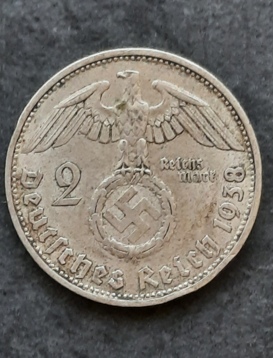 2 Reichsmark 1938, litera D, Germania - B 4346