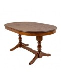 Masa extensibila Euro 2, living, lemn masiv, blat MDF furniruit, 12 persoane, 155/192.5/230x97x76 cm, nuc