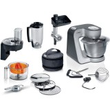 Robot de bucatarie Bosch Seria 4 MUM5935B, 1000 W, 7 viteze, Pulse, Bol 3.9l, Blender 1.25l, Miscare planetara 3D, Argintiu
