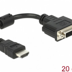 Adaptor HDMI la DVI-D Dual Link 24+5pini T-M 20cm, Delock 65327