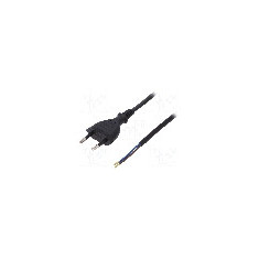Cablu alimentare AC, 2m, 2 fire, culoare negru, cabluri, CEE 7/16 (C) mufa, PLASTROL - W-97146