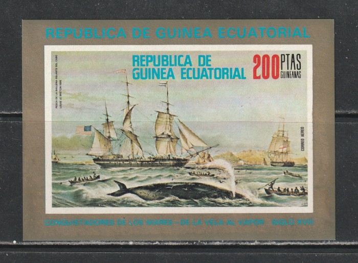 Guinea Ecuatoriala 1975 - Vapoare cu Panza S/S 1v MNH