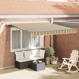 vidaXL Marchiză retractabilă automată cu LED verde și galben 300x250 cm