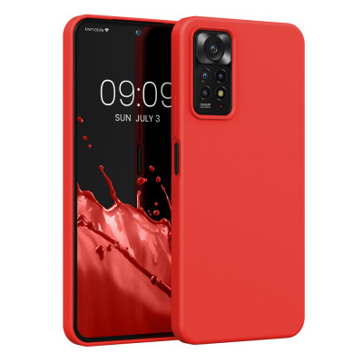 Husa Kwmobile pentru Xiaomi Redmi Note 11 Pro/Redmi Note 11 Pro 5G, Silicon, Rosu, 57373.09 foto