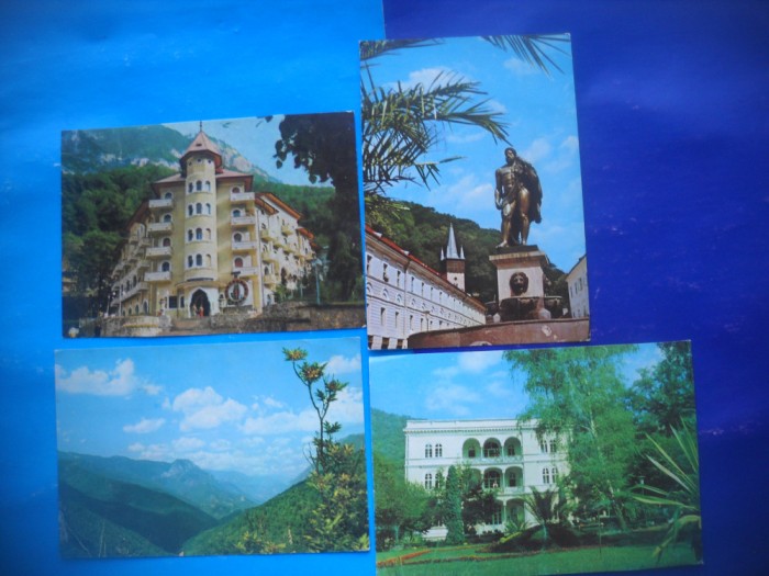 HOPCT LOT 2423 -BAILE HERCULANE -JUD CARAS SEVERIN -4 CARTI POSTALE-CIRCULATE