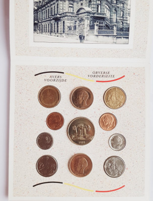 M01 Belgia set monetarie 10 monede 1989 50 centimes 1, 5, 20, 50 Francs foto