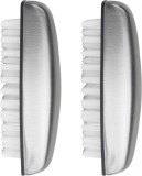 Set 2 perii de curatare Tophome, silicon/otel inoxidabil, alb/argintiu, 10 x 2,9 x 3,5 cm