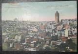 Carte postala, Constantinopole, Vue panoramique de Gala et Pera, color