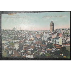 Carte postala, Constantinopole, Vue panoramique de Gala et Pera, color