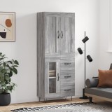Cumpara ieftin Dulap &icirc;nalt, gri sonoma, 69,5x34x180 cm, lemn compozit