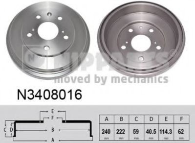 Tambur frana SUZUKI SX4 (EY, GY) (2006 - 2016) NIPPARTS N3408016 foto